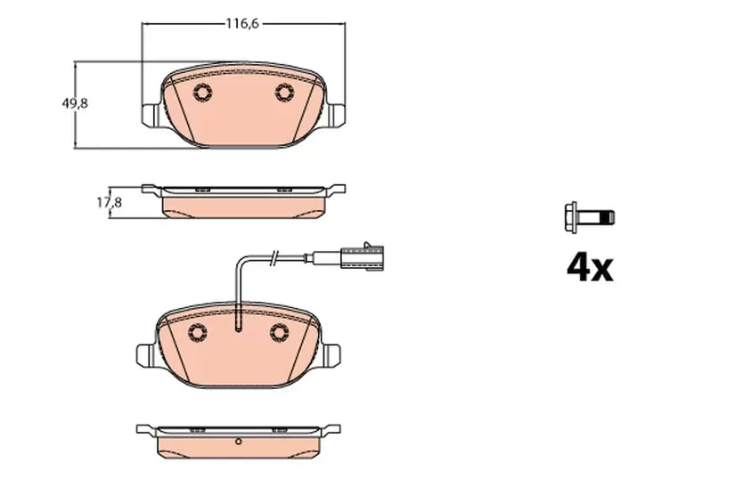 Brake Pad Set, Disc Brake GDB2077 - TRW