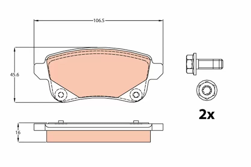 Brake Pad Set, Disc Brake GDB2082 - TRW