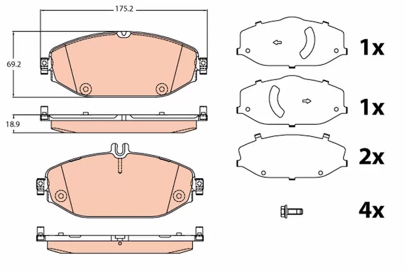 Brake Pad Set, Disc Brake GDB2097 - TRW