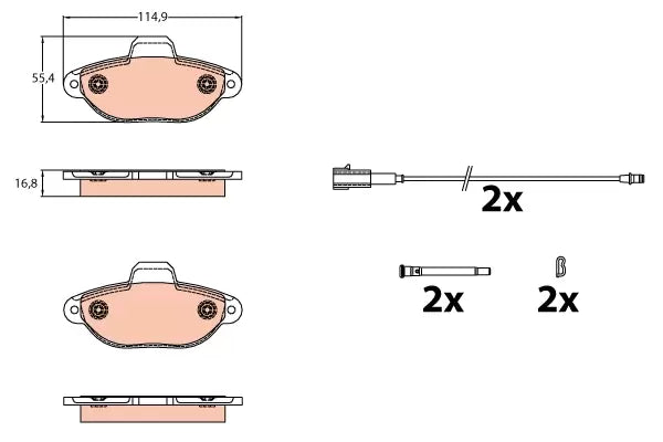 Brake Pad Set, Disc Brake GDB2142 - TRW