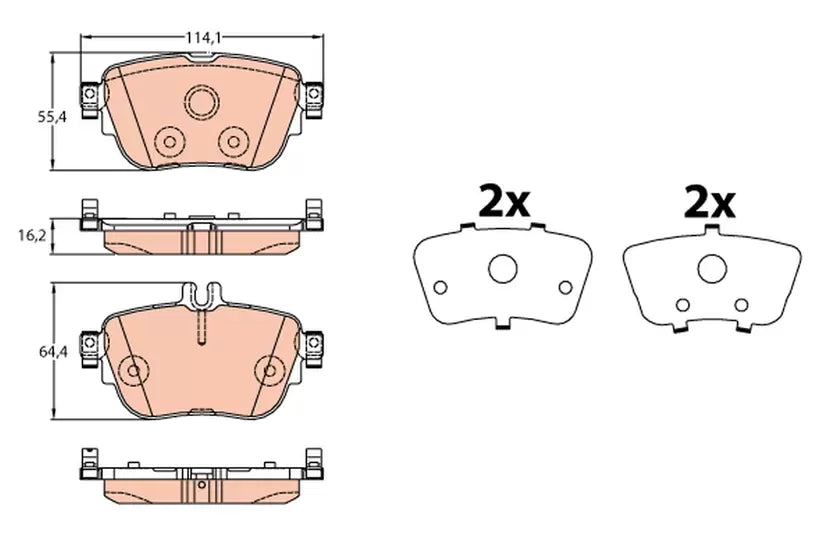 Brake Pad Set, Disc Brake GDB2155 - TRW