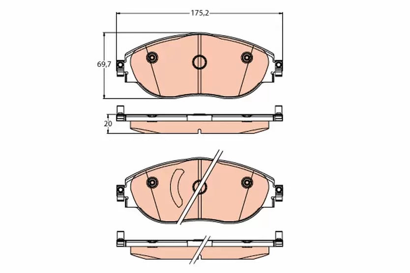 Brake Pad Set, Disc Brake GDB2213 - TRW