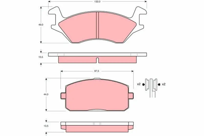 Brake Pad Set, Disc Brake GDB234 - TRW