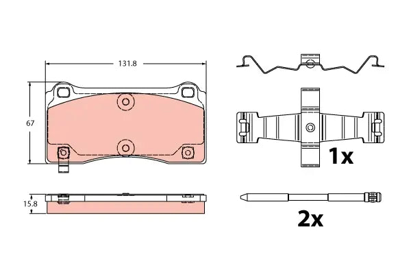 Brake Pad Set, Disc Brake GDB2448 - TRW