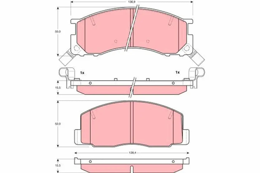 Brake Pad Set, Disc Brake GDB308 - TRW