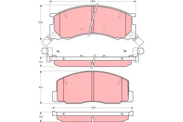 Brake Pad Set, Disc Brake GDB3086DT - TRW