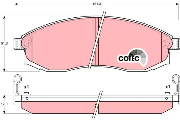 Brake Pad Set, Disc Brake GDB3124DT - TRW