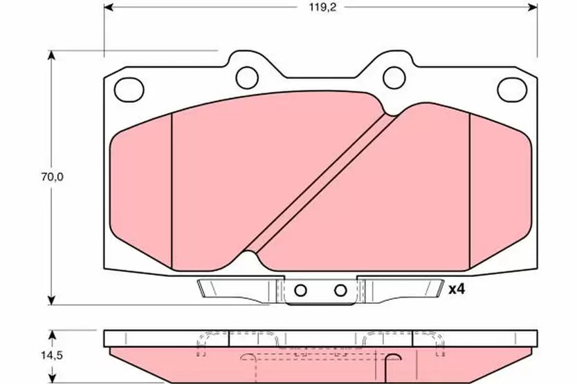 Brake Pad Set, Disc Brake GDB3131 - TRW