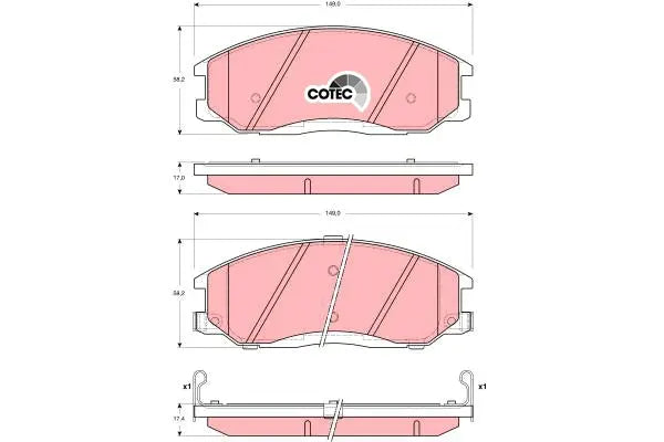 Brake Pad Set, Disc Brake GDB3244DT - TRW