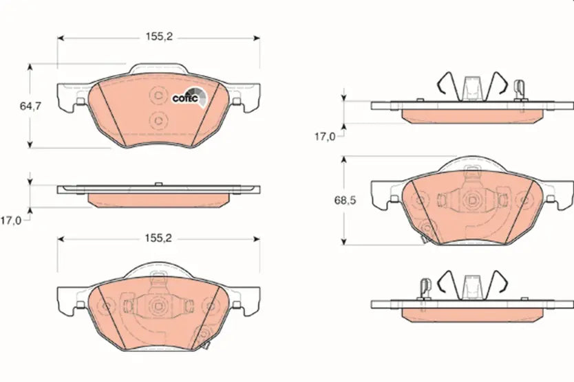 Brake Pad Set, Disc Brake GDB3355 - TRW