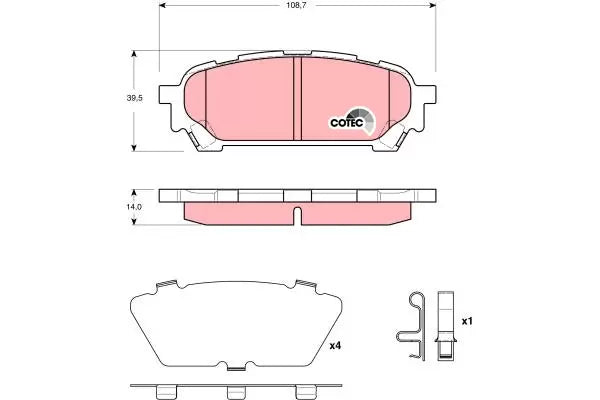 Brake Pad Set, Disc Brake GDB3395DT - TRW