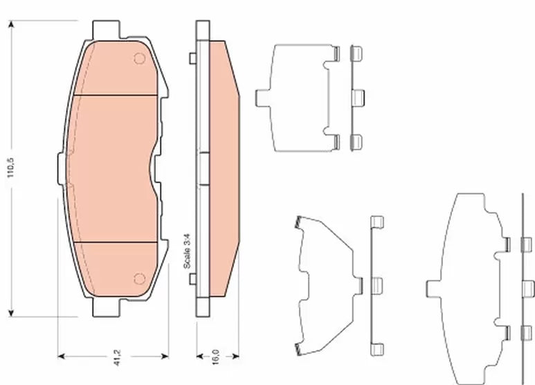 Brake Pad Set, Disc Brake GDB3406 - TRW