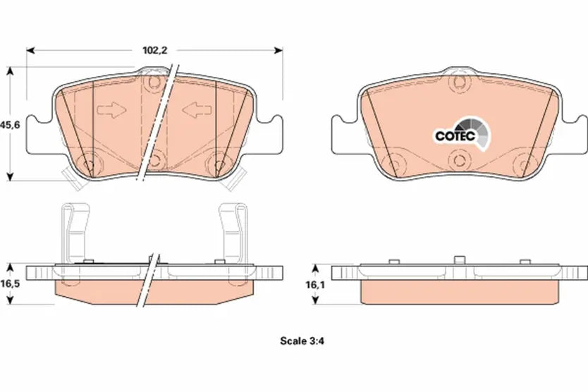 Brake Pad Set, Disc Brake GDB3480 - TRW