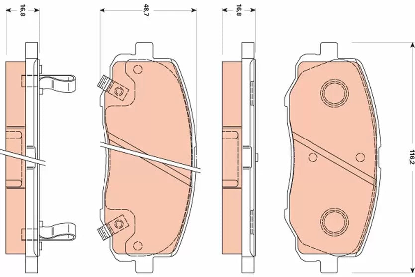 Brake Pad Set, Disc Brake GDB351 - TRW