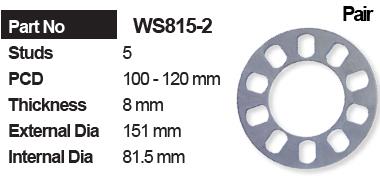 Wheel Spacer (2) WS815-2 - Nice Products | Universal Auto Spares