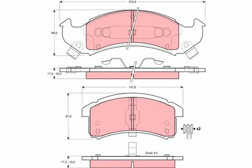 Brake Pad Set, Disc Brake GDB4054 - TRW