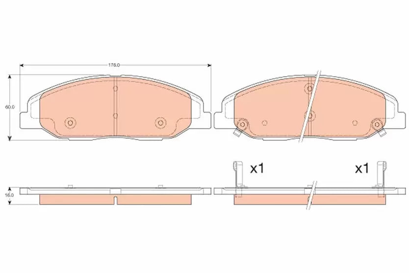 Brake Pad Set, Disc Brake GDB4457 - TRW