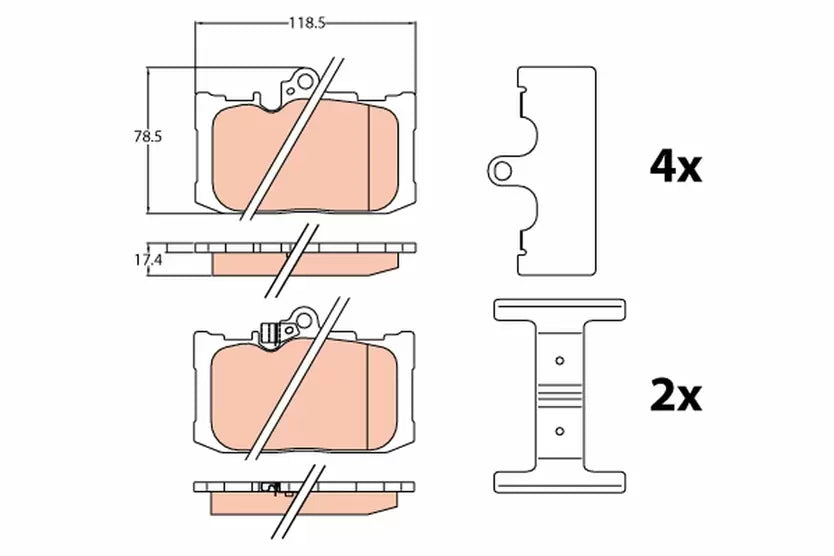 Brake Pad Set, Disc Brake GDB4460 - TRW