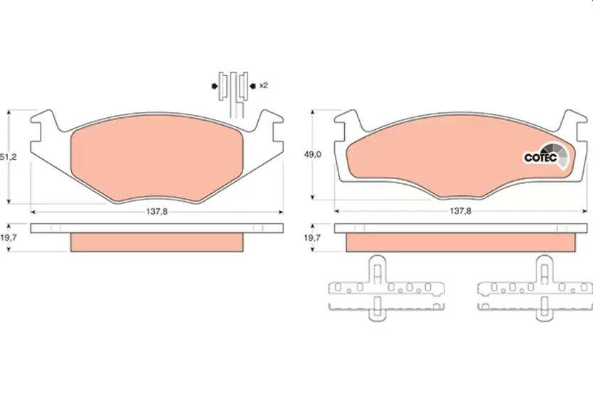 Brake Pad Set, Disc Brake GDB454 - TRW