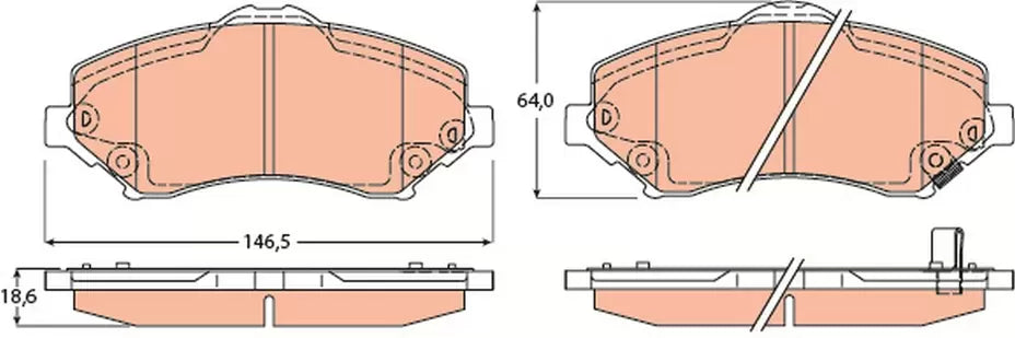 Brake Pad Set, Disc Brake GDB460 - TRW