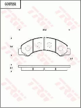 Brake Pad Set, Disc Brake GDB7252 - TRW