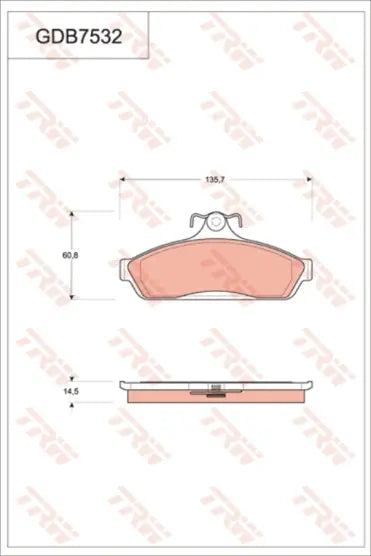Brake Pad Set, Disc Brake GDB7532 - TRW