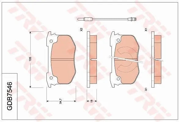 Brake Pad Set, Disc Brake GDB7546 - TRW