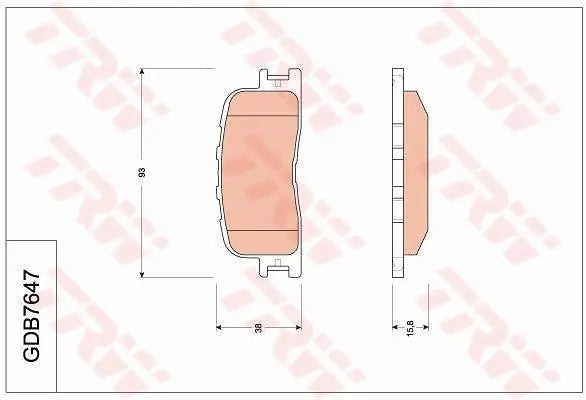 Brake Pad Set, Disc Brake GDB7647 - TRW