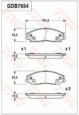 Brake Pad Set, Disc Brake GDB7654 - TRW