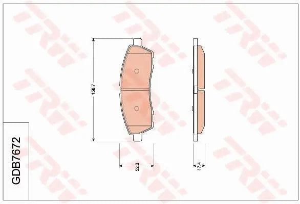 Brake Pad Set, Disc Brake GDB7672 - TRW