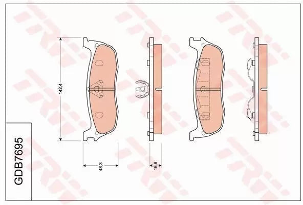 Brake Pad Set, Disc Brake GDB7695 - TRW