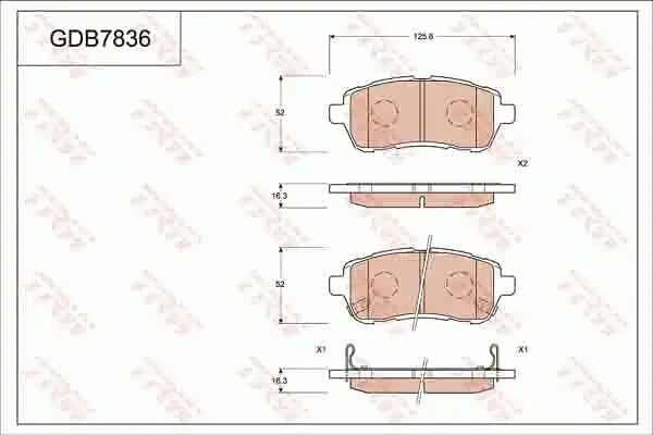 Brake Pad Set, Disc Brake GDB7836DT - TRW