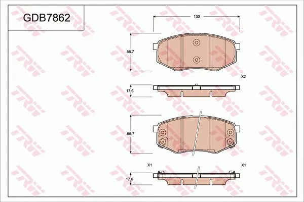 Brake Pad Set, Disc Brake GDB7862 - TRW