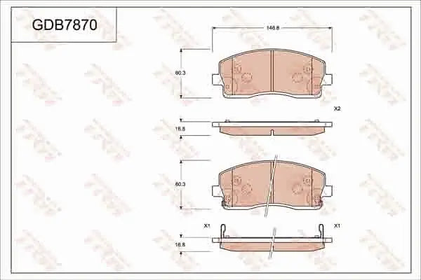 Brake Pad Set, Disc Brake GDB7870DT - TRW