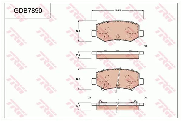 Brake Pad Set, Disc Brake GDB789 - TRW