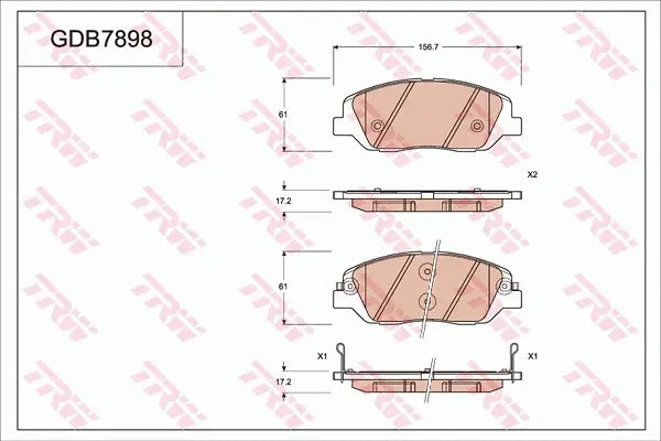 Brake Pad Set, Disc Brake GDB7898 - TRW