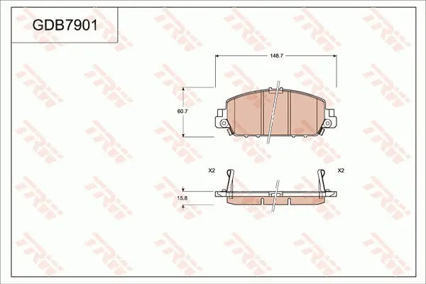 Brake Pad Set, Disc Brake GDB7901 - TRW