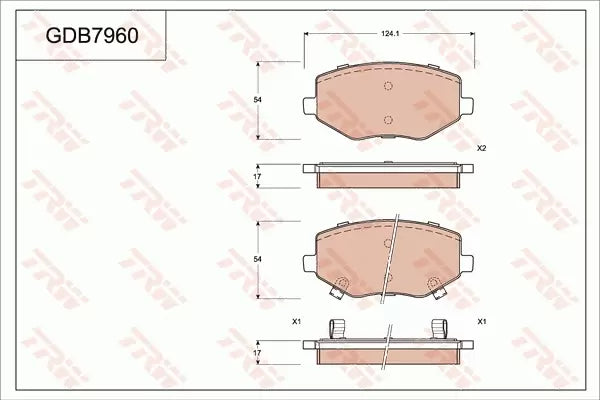Brake Pad Set, Disc Brake GDB796 - TRW