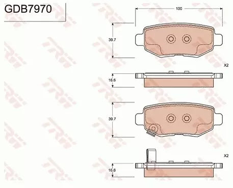 Brake Pad Set, Disc Brake GDB797 - TRW