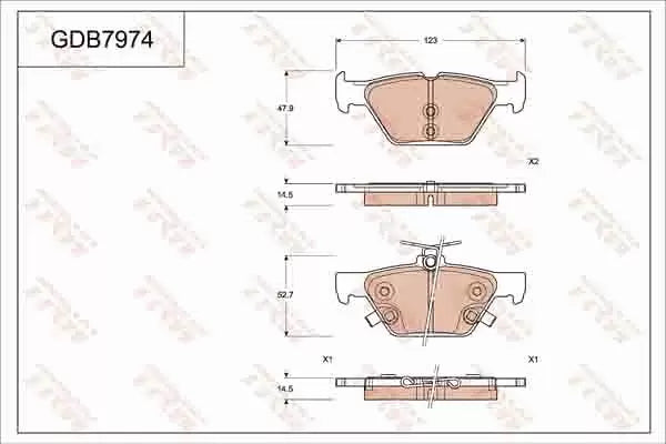 Brake Pad Set, Disc Brake GDB7974DT - TRW