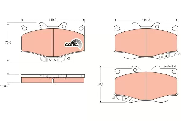 Brake Pad Set, Disc Brake GDB797UT - TRW