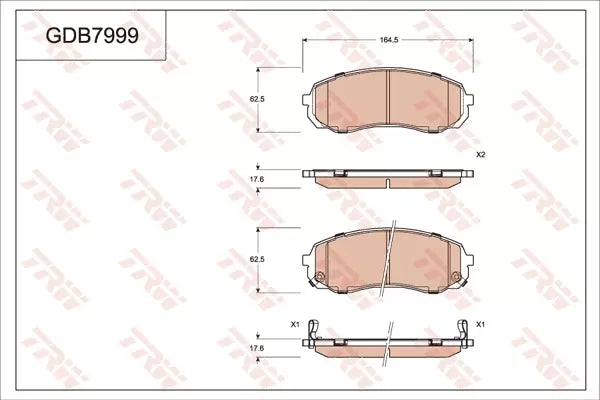 Brake Pad Set, Disc Brake GDB7999DT - TRW