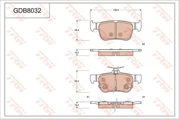 Brake Pad Set, Disc Brake GDB8302DT - TRW