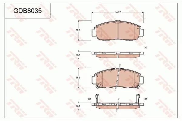Brake Pad Set, Disc Brake GDB8035 - TRW