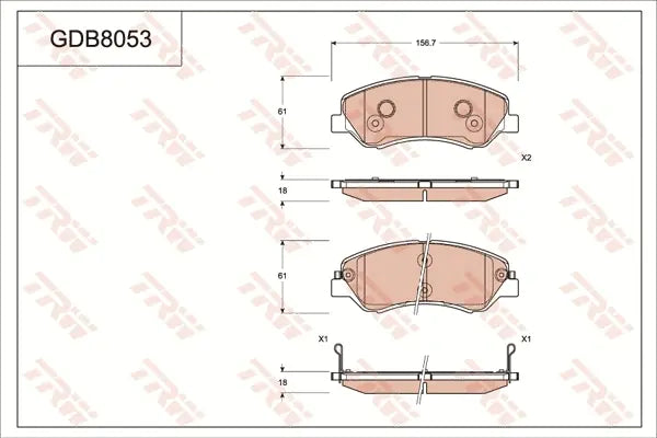 Brake Pad Set, Disc Brake GDB8053DT - TRW