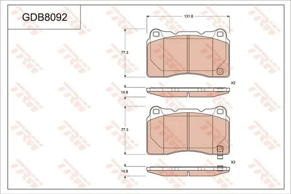 Brake Pad Set, Disc Brake GDB8092DT - TRW