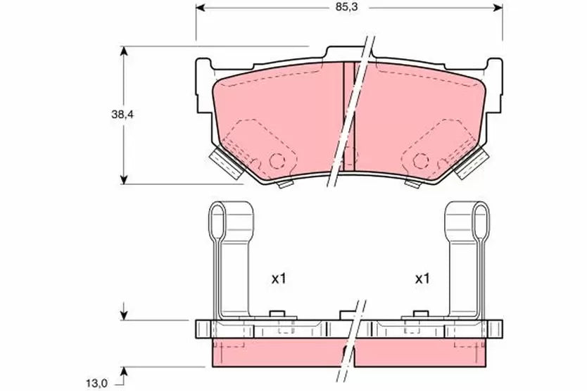 Brake Pad Set, Disc Brake GDB884 - TRW