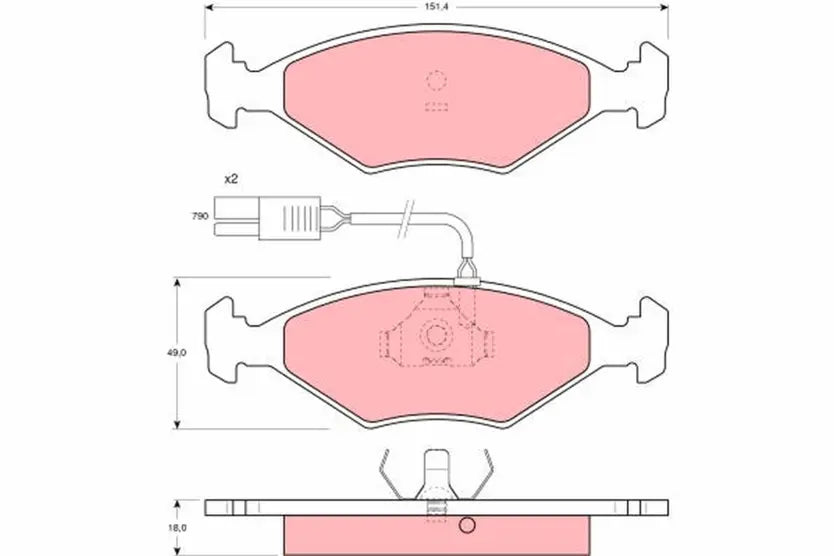 Brake Pad Set, Disc Brake GDB960 - TRW