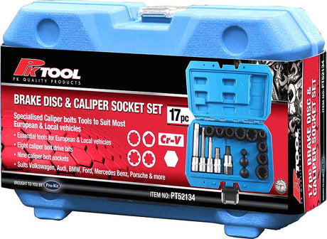 17 Piece Brake Disc & Caliper Socket Set - PKTool