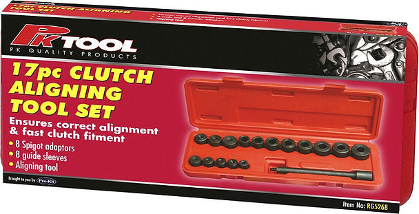 17 Piece Clutch Alignment Tool Spigot Adaptors & Guide Sleeves - PKTool